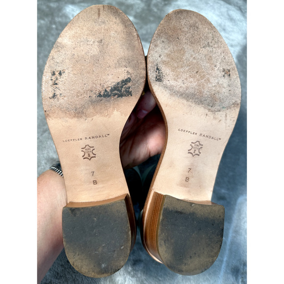 Loeffler Randall Henry Animal Print Gold Blue Block Heel Sandals Womens Size 7 - Picture 5 of 10